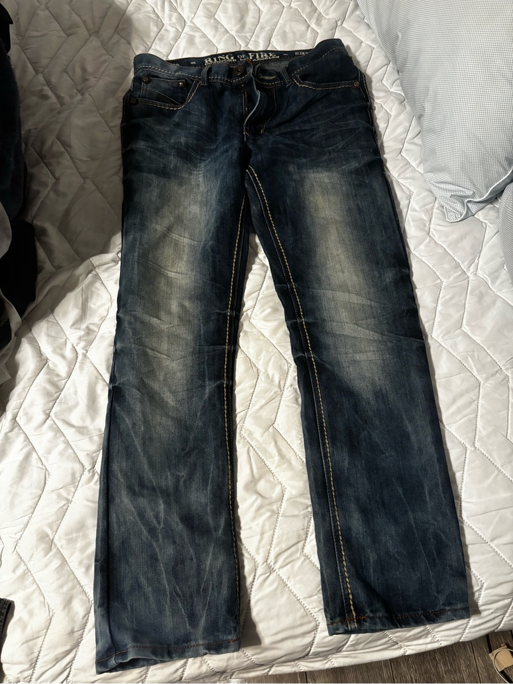 Classic Dark Blue Men’s Jeans - Ring of Fire